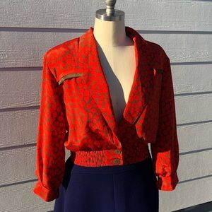Vintage Howard wolf orange and taupe blazer